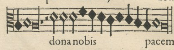 Figure 7: The tenor of Sermisy&rsquo;s Missa Philomena in the 1568 du Chemin print.
