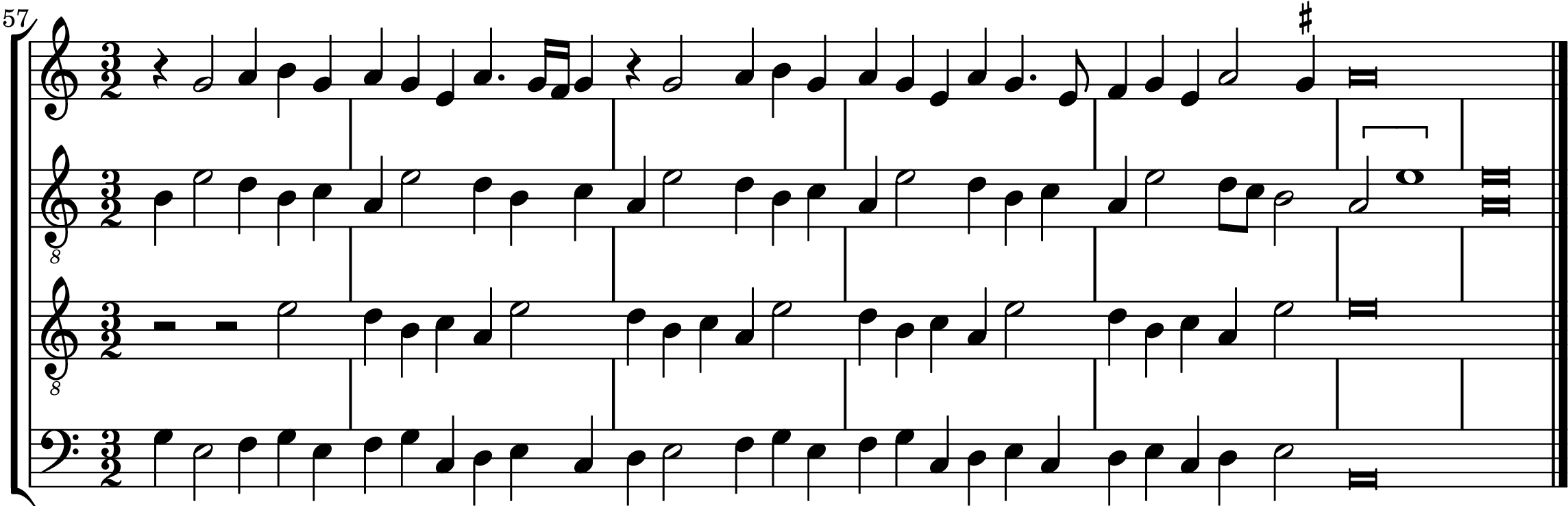Figure 8: Antoine de Fevin, Missa La Sol Mi Fa Re, Kyrie II, (ca. 1515). Click for audio.