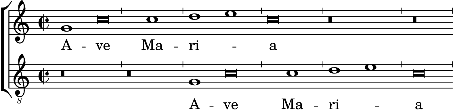 Figure 3: The opening of Ave Maria in modern score