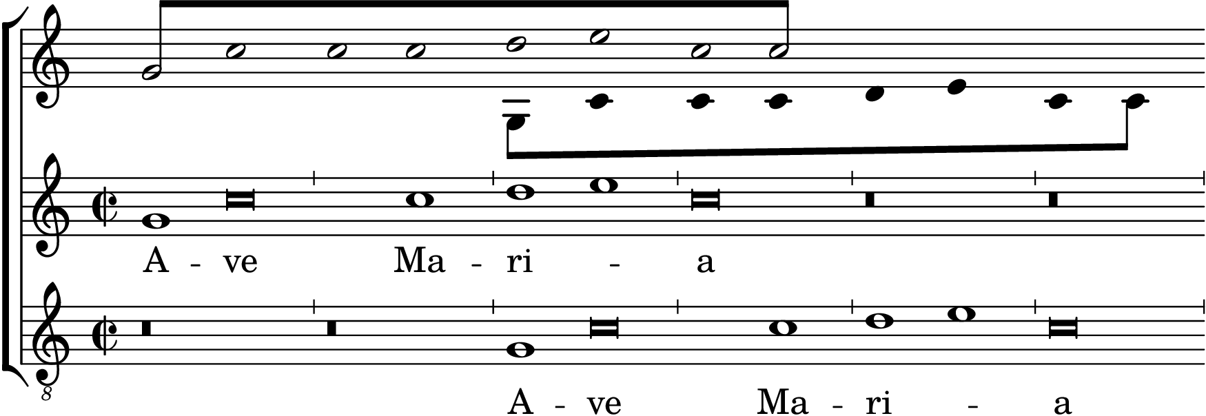 Figure 6: Lilypond typeset version of Example 1 in T-Mass: qis scrutatur?, page 322